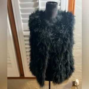 Black Real Ostrich Fur